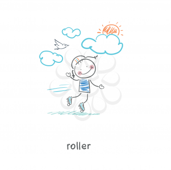 Roller. Illustration.